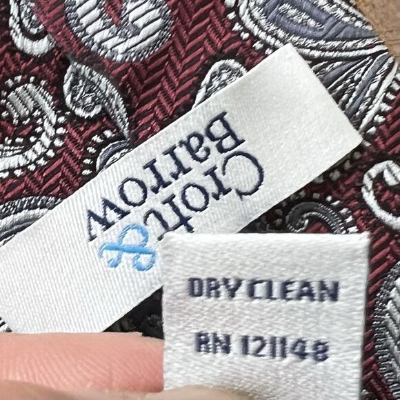 Croft & Barrow One Size Mens Tie Maroon and Gray 56”x 3” - Picture 10 of 11